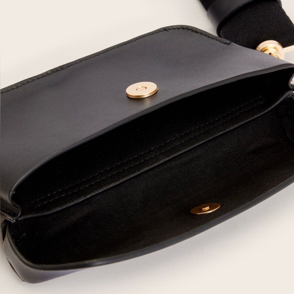ALLSAINTS Zoe Adjustable Leather Crossbody Bag BLACK